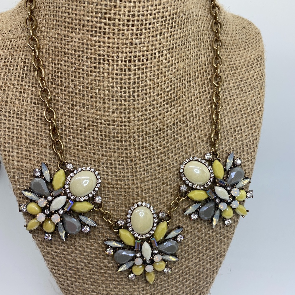 Spring Street statement bib gold tone necklace